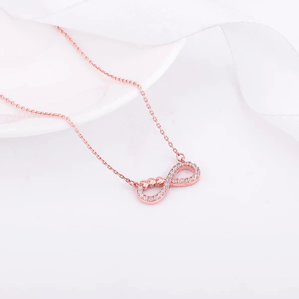 Rose Gold Infinity Heart Necklace